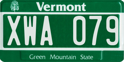 VT license plate XWA079