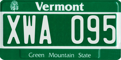 VT license plate XWA095