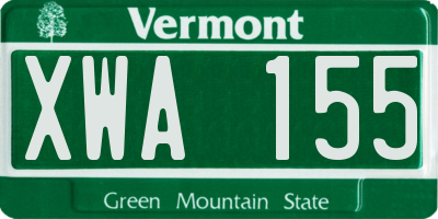 VT license plate XWA155