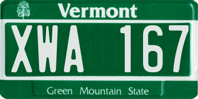 VT license plate XWA167