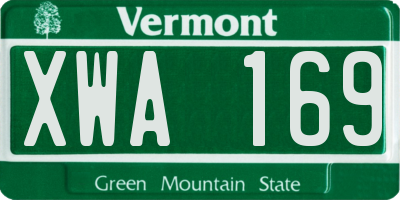 VT license plate XWA169