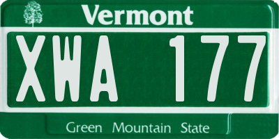 VT license plate XWA177