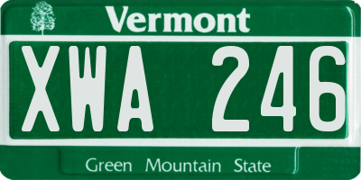 VT license plate XWA246