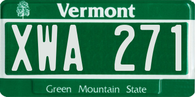 VT license plate XWA271