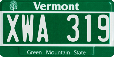 VT license plate XWA319