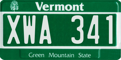 VT license plate XWA341