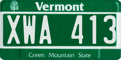 VT license plate XWA413