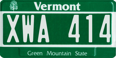 VT license plate XWA414
