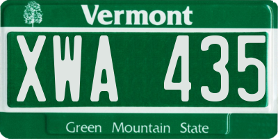 VT license plate XWA435
