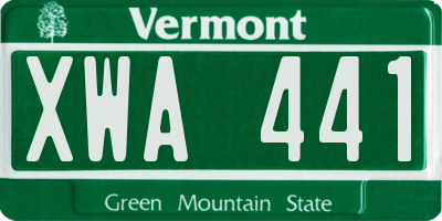 VT license plate XWA441