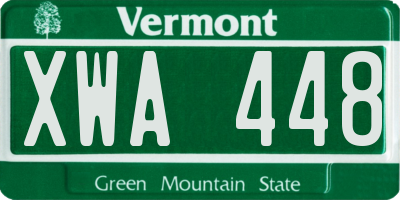 VT license plate XWA448