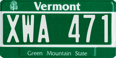 VT license plate XWA471