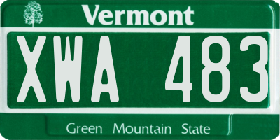 VT license plate XWA483