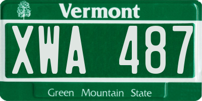 VT license plate XWA487