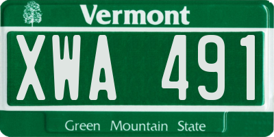 VT license plate XWA491