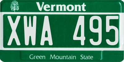 VT license plate XWA495