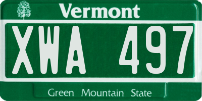 VT license plate XWA497