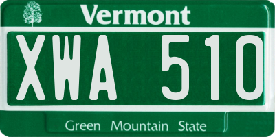 VT license plate XWA510
