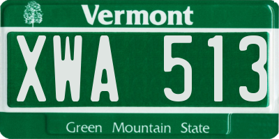 VT license plate XWA513