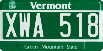 VT license plate XWA518