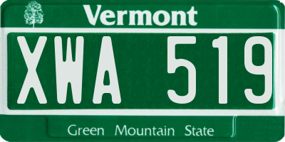 VT license plate XWA519