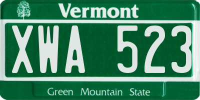 VT license plate XWA523