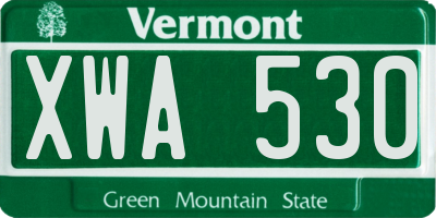 VT license plate XWA530