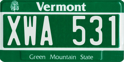 VT license plate XWA531
