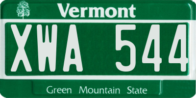 VT license plate XWA544