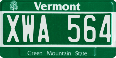 VT license plate XWA564