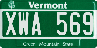 VT license plate XWA569