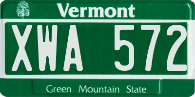 VT license plate XWA572