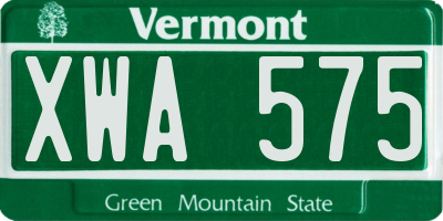 VT license plate XWA575
