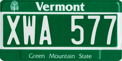 VT license plate XWA577