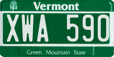 VT license plate XWA590