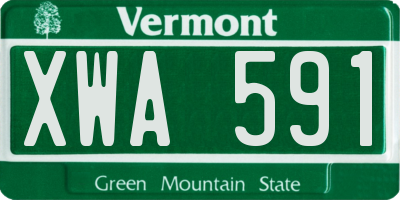 VT license plate XWA591