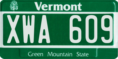 VT license plate XWA609