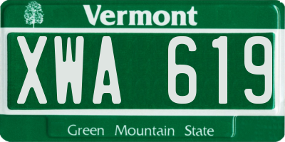 VT license plate XWA619
