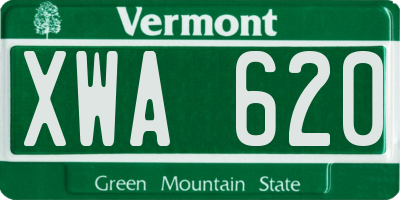 VT license plate XWA620