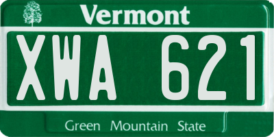 VT license plate XWA621