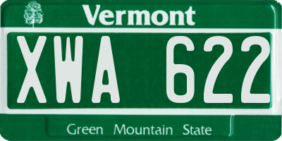 VT license plate XWA622