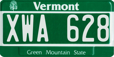 VT license plate XWA628
