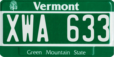 VT license plate XWA633
