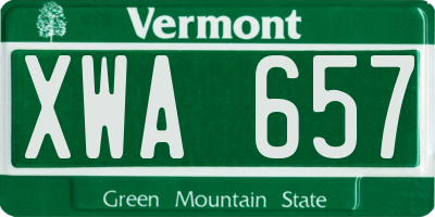 VT license plate XWA657