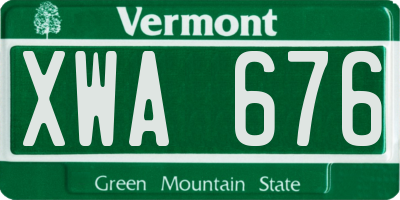 VT license plate XWA676