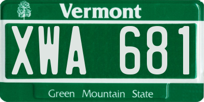 VT license plate XWA681