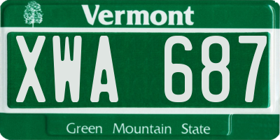 VT license plate XWA687
