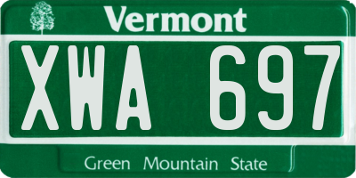 VT license plate XWA697