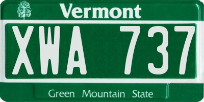 VT license plate XWA737