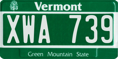 VT license plate XWA739